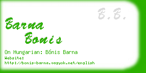 barna bonis business card